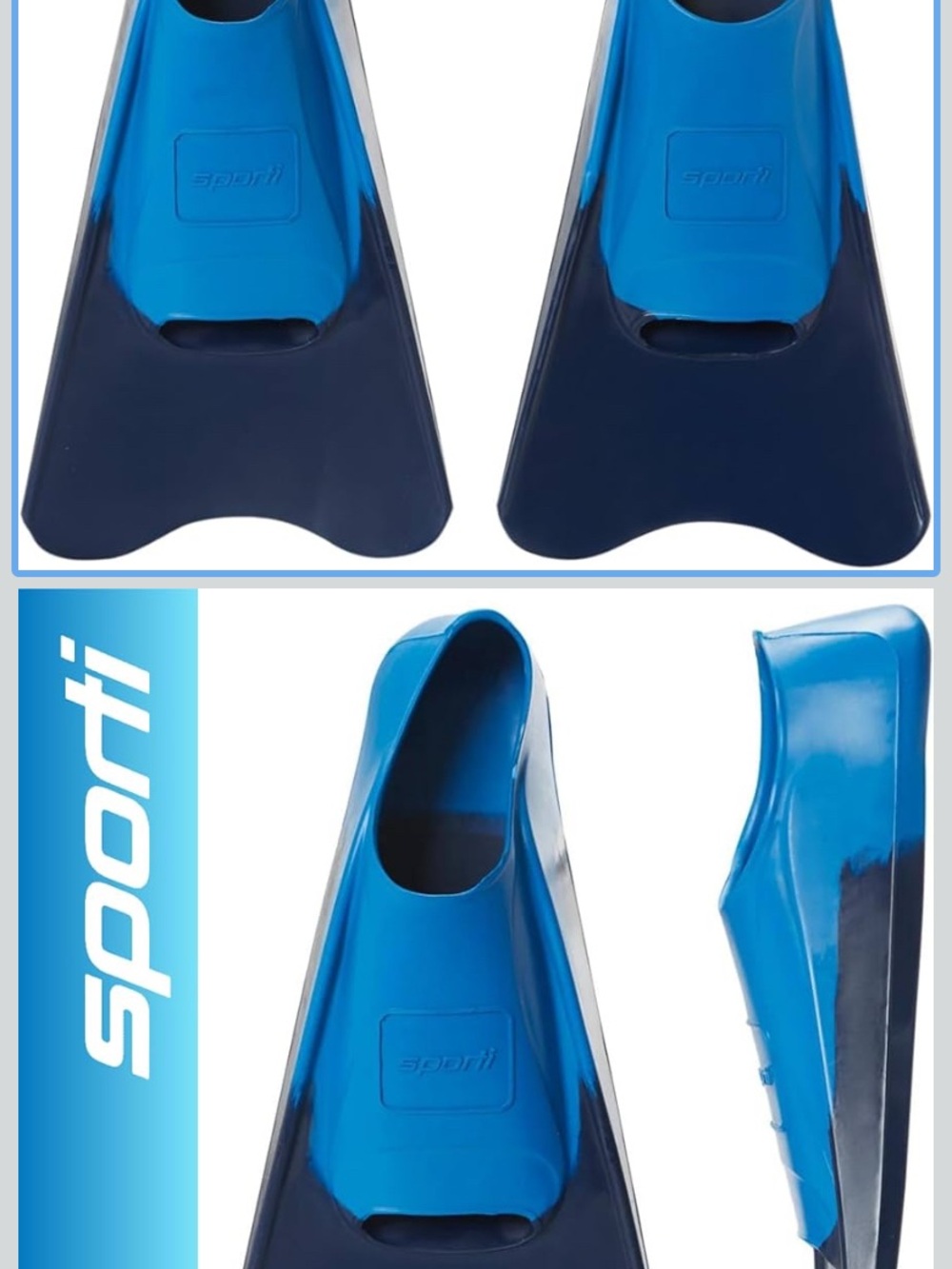 Sporti Men's Two-Tone Blue Swim Fins